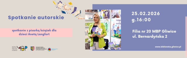Spotkanie z pisarką książek dla dzieci Anetą Langfort