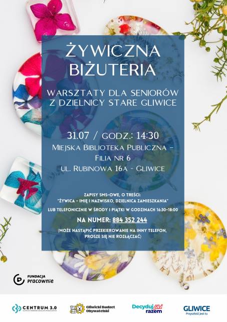 Warsztaty tworzenia biżuterii z żywicy dla seniorów ze Starych Gliwic I GBO 2026