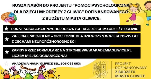 Pomoc psychologiczna dla dzieci i młodzieży z Gliwic