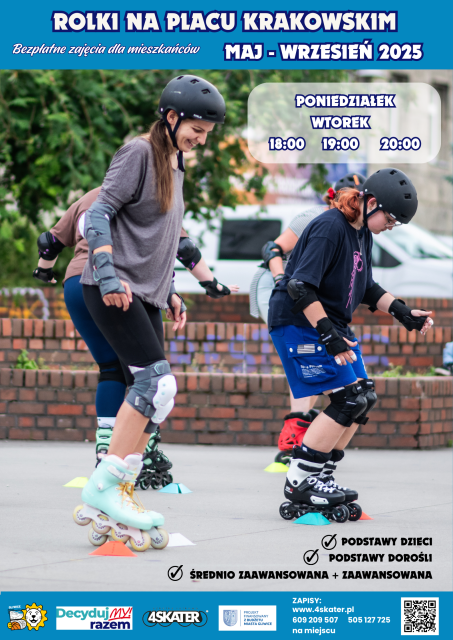 Rolki z 4Skater na Placu Krakowskim - Bezpłatne zajęcia z Budżetu Obywatelskiego
