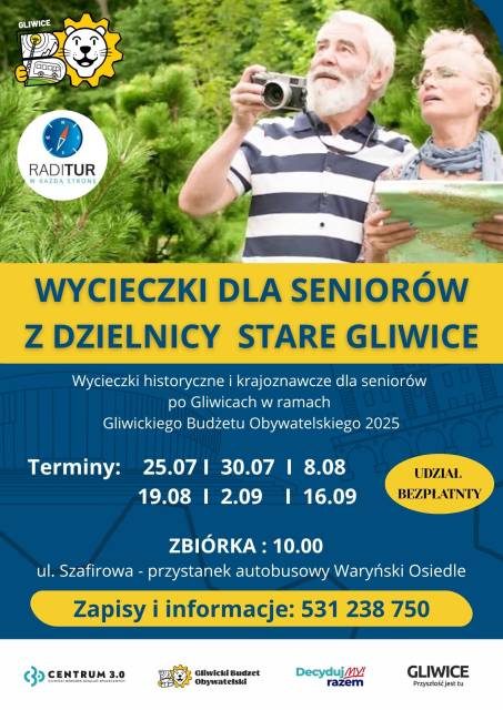 Wycieczki dla seniorów z dzielnicy Stare Gliwice I GBO 2025