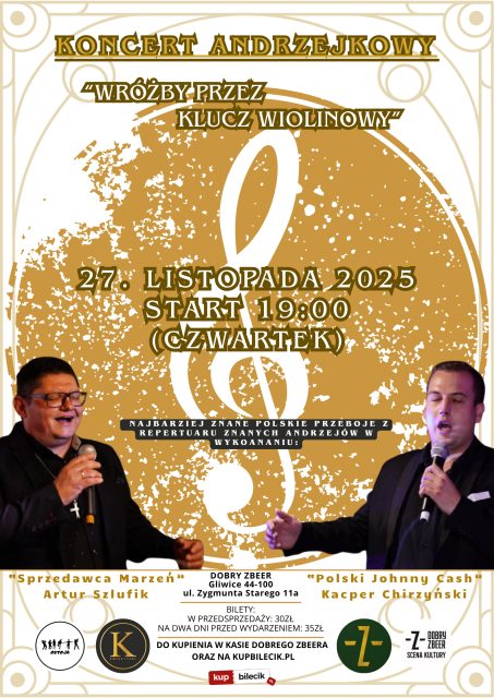 Piosenki znanych Andrzejów! – Koncert Andrzejkowy w Dobrym Zbeerze